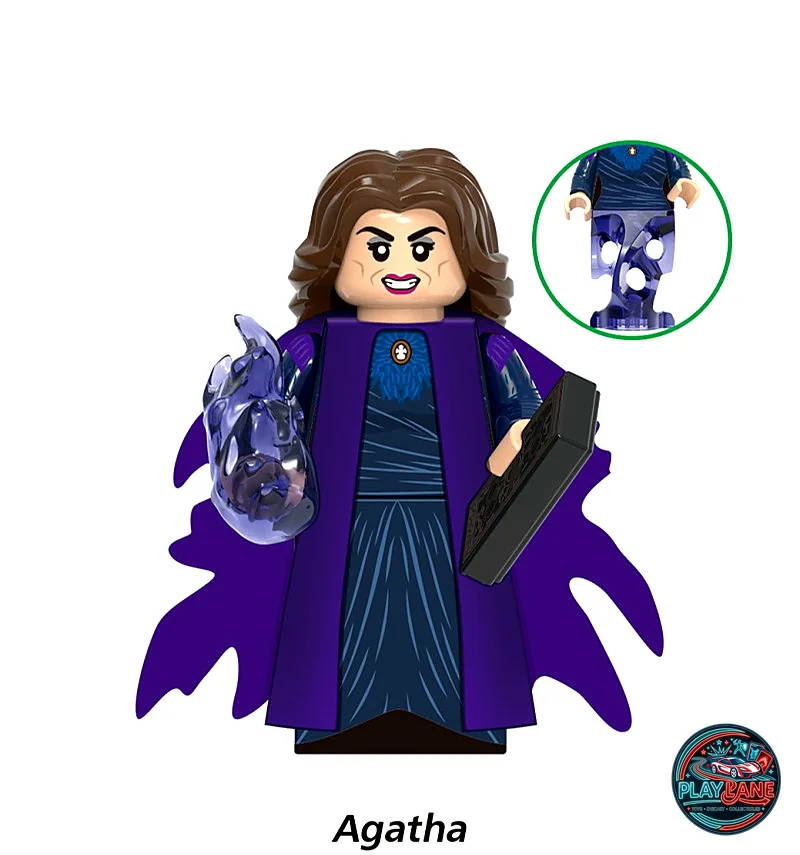 Agatha Harkness (WandaVision / Marvel Studios) Custom Building Block Minifigure (XH1674 Series / Major-Brand Compatible)
