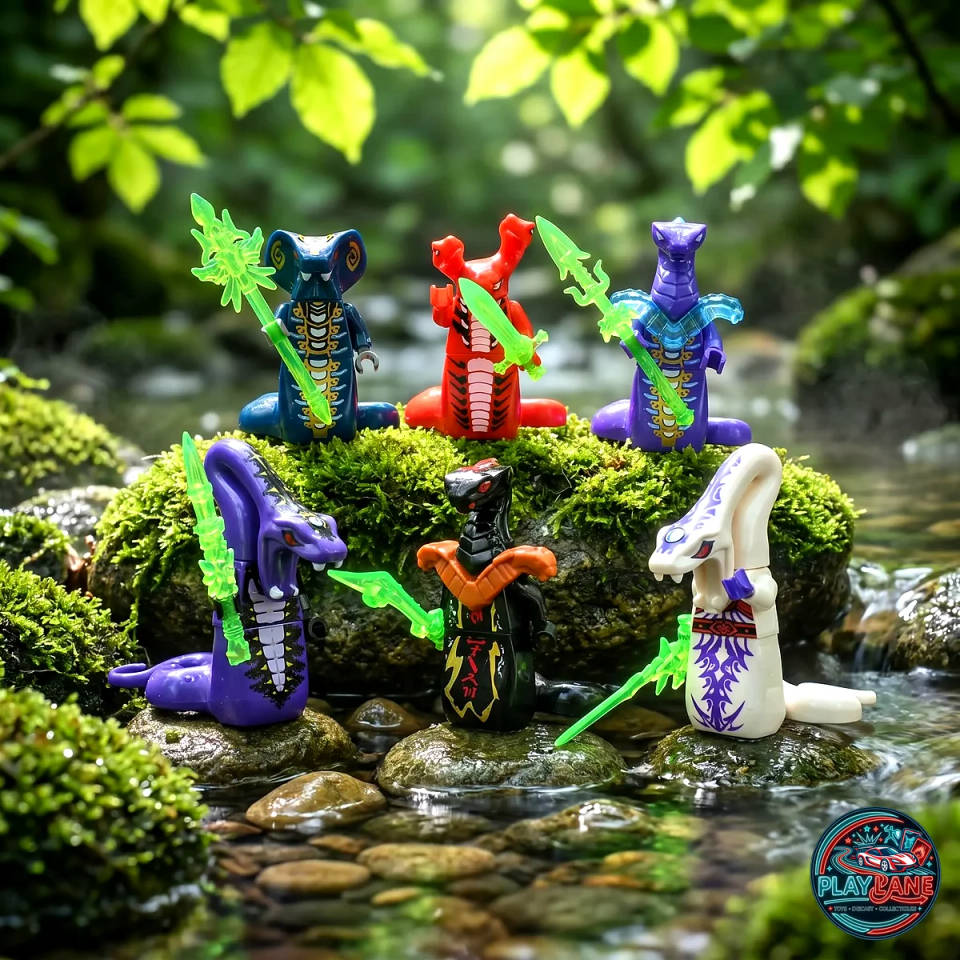 Ninjago Serpentine Snake Generals & Villains 8-Piece Custom Building Block Minifigures Set (Rise of the Snakes / Major-Brand Compatible)