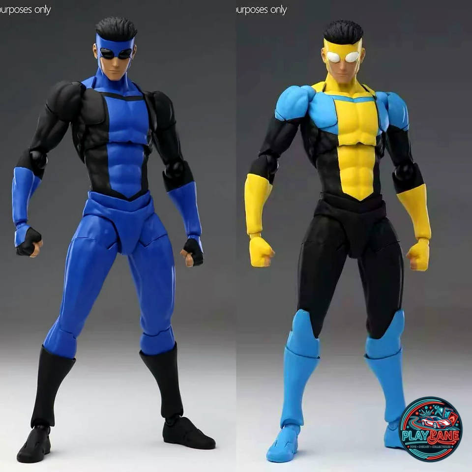 MESS Toys (CT Toys) 1/12 Scale Invincible (Mark Grayson) Collectible Action Figure (Alternate Head Sculpts & Flight Stand) · Yellow Suit