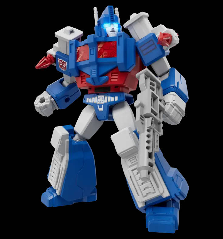 Blokees Transformers: Galaxy Version 04 (GV-04 Fractured Space-Time) Ultra Magnus Articulated Snap-Fit Model Kit Action Figure with Laser Rifle, Shoulder Missile Pods & Modular Display Stand