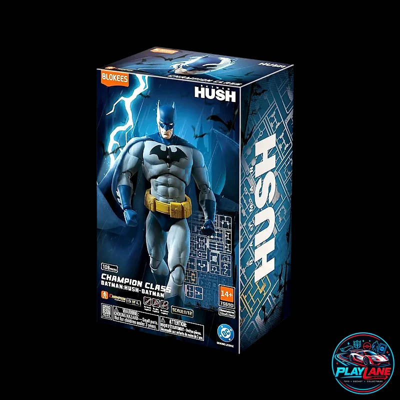 Blokees DC Champion Class Series: CC-05 Batman (Batman: Hush) 1/12 Scale Deluxe Articulated Snap-Fit Model Kit Action Figure with Poseable Wired Cloth Cape & Batarang Arsenal