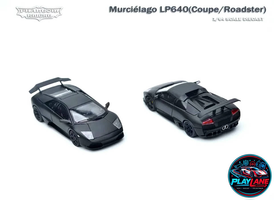 Phantom Knight 1:64 Lamborghini Murciélago LP640 Coupe Limited Edition Die-Cast Collector Model Car with Acrylic Display Case & Base