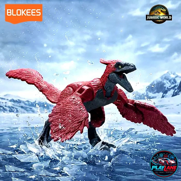 Blokees Jurassic World: Terraventure Series - Pyroraptor (Ice Lake Feathered Dinosaur) Articulated Snap-Fit Model Kit Mini Figure