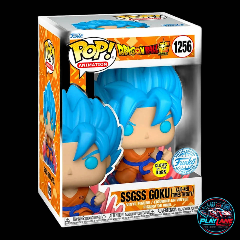Funko Pop! Animation: Dragon Ball Super #1256 - SSGSS Goku (Kaio-Ken Times Twenty / x20) Glow-in-the-Dark (GITD) Vinyl Collectible Figure [BoxLunch / Special Edition Exclusive]