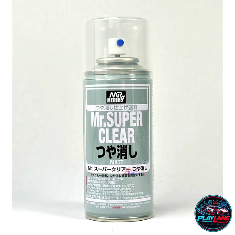Mr. Hobby GSI Creos [B514] Mr. Super Clear Flat Matt Topcoat Spray (170ml Can) - Solvent-Based Clear Matte Sealer for Plastic Models, Gunpla, Decals & Custom Doll Repaints