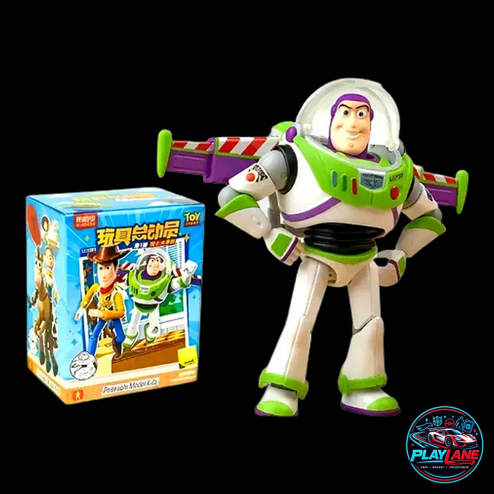 Blokees Disney Pixar Toy Story: Elite Version 01 (EV-01 Friendship Quest) Buzz Lightyear Verified Character Pack - Articulated Snap-Fit Model Kit Action Figure with Deployable Wings & Display Stand