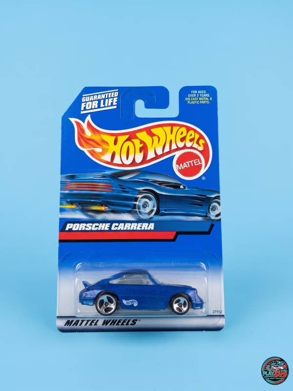 Vintage Hot Wheels 1999 Porsche Carrera Blue | 1:64 Scale Blue Card Diecast Car