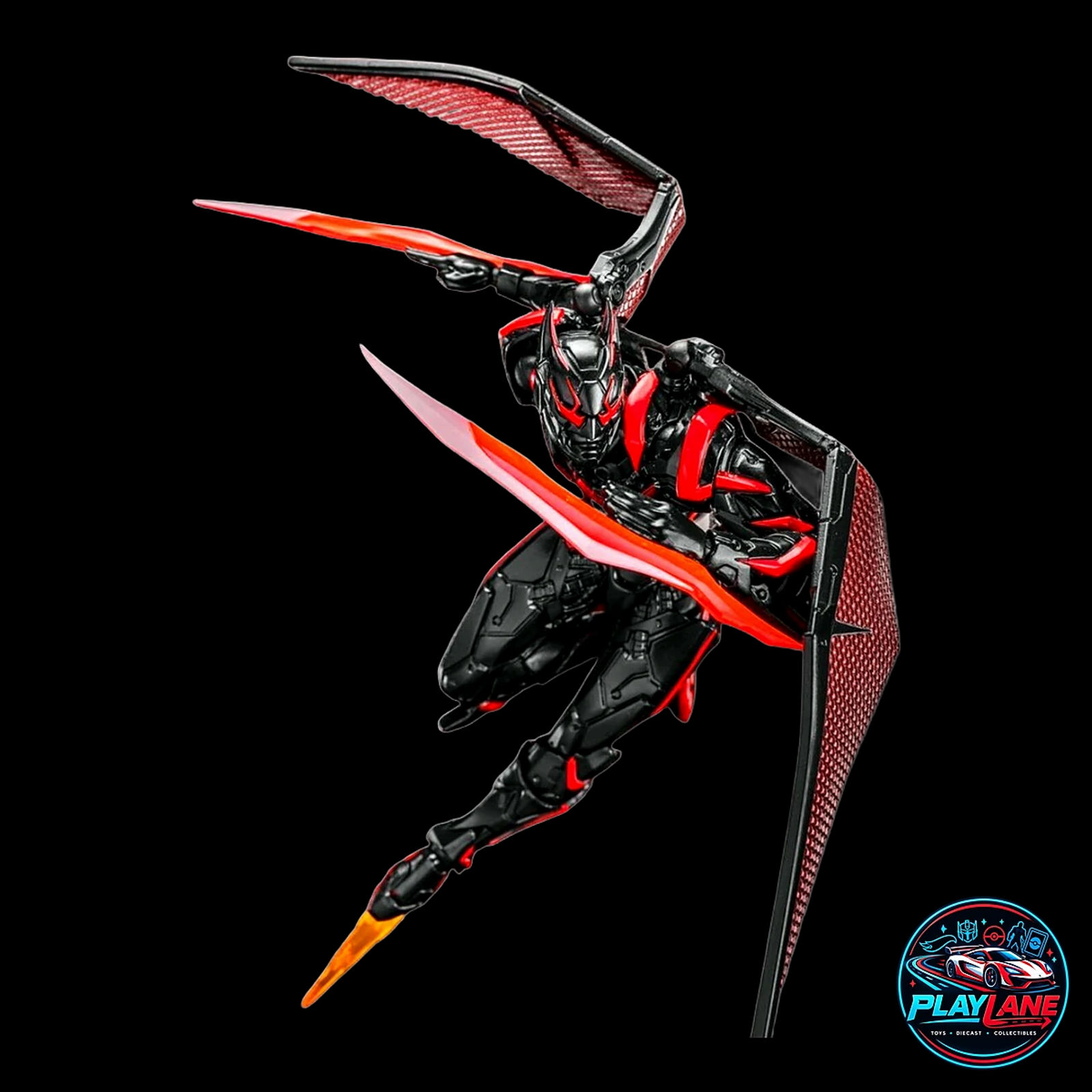 Amazing Yamaguchi Revoltech: DC Comics Batman Beyond (Terry McGinnis) 1/12 Scale KO Action Figure with Glider Wings, Batarangs, Jet Effects & Articulated Display Stand - Main View 3