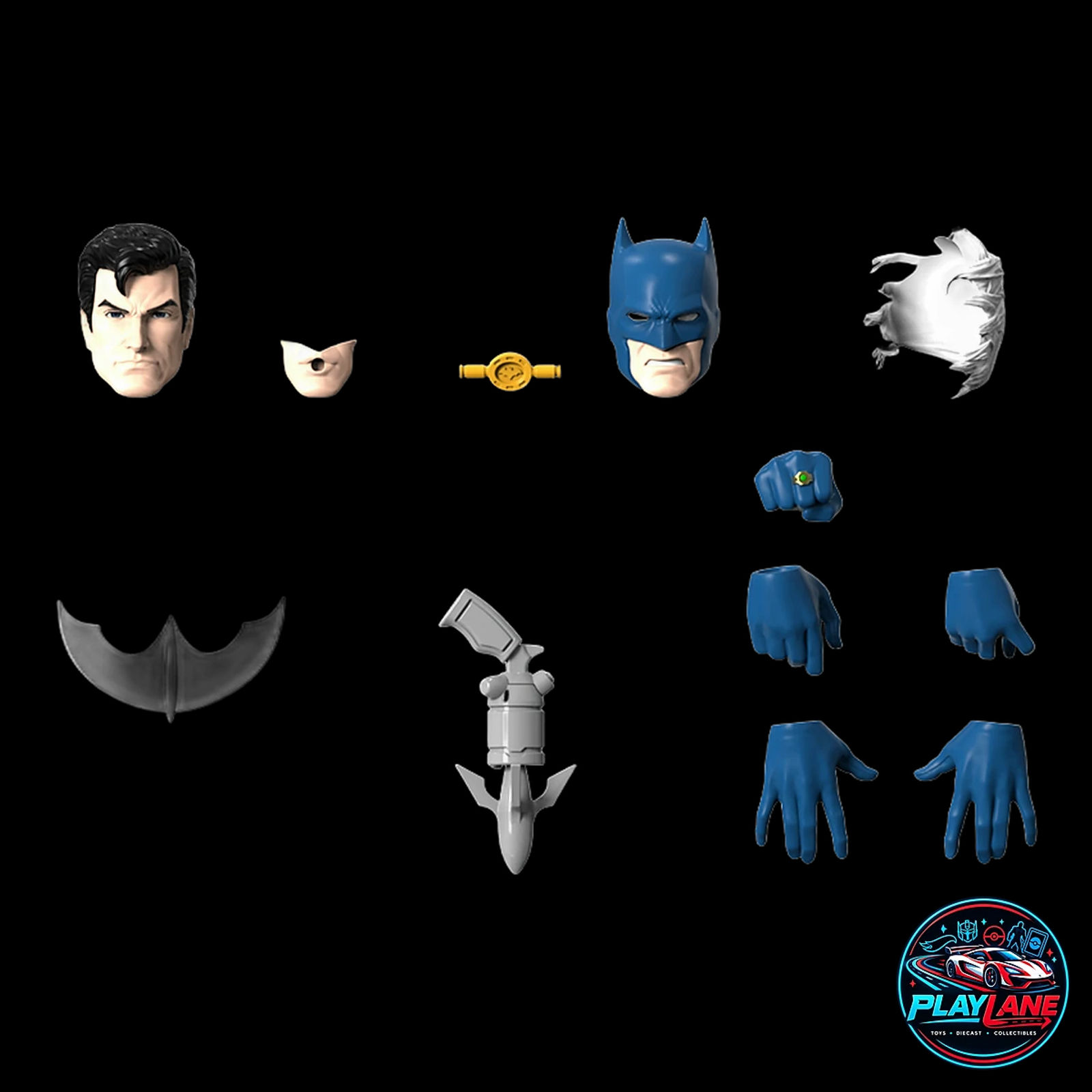 Blokees DC Champion Class Series: CC-05 Batman (Batman: Hush) 1/12 Scale Deluxe Articulated Snap-Fit Model Kit Action Figure with Poseable Wired Cloth Cape & Batarang Arsenal - Main View 7