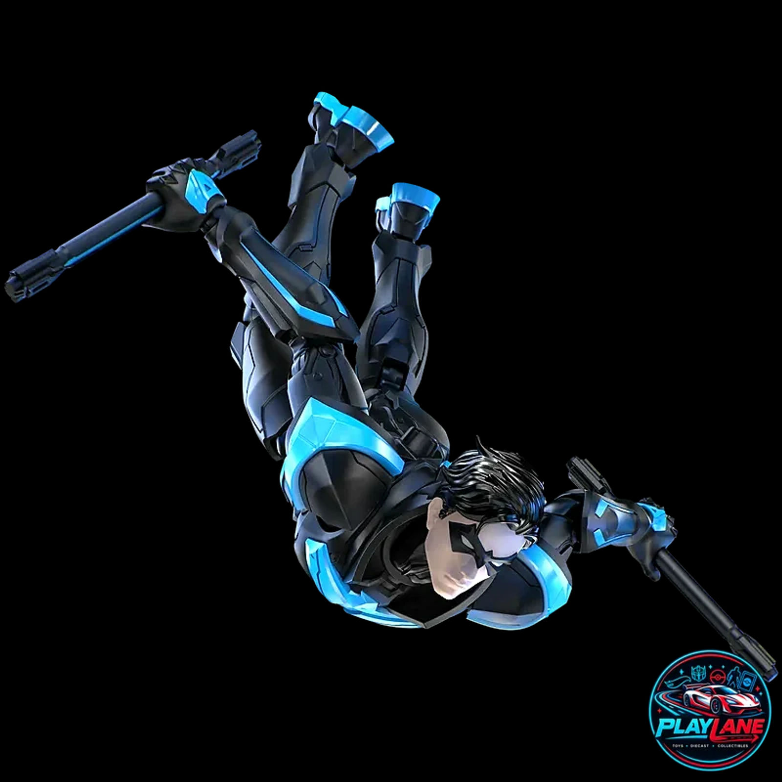 Blokees DC Comics Champion Class 03 (CC-03) Nightwing (Dick Grayson) 1/12 Scale (15cm) Highly Articulated Snap-Fit Model Kit Action Figure with Dual Escrima Sticks, 31 Movable Joints & Display Stand - Main View 5
