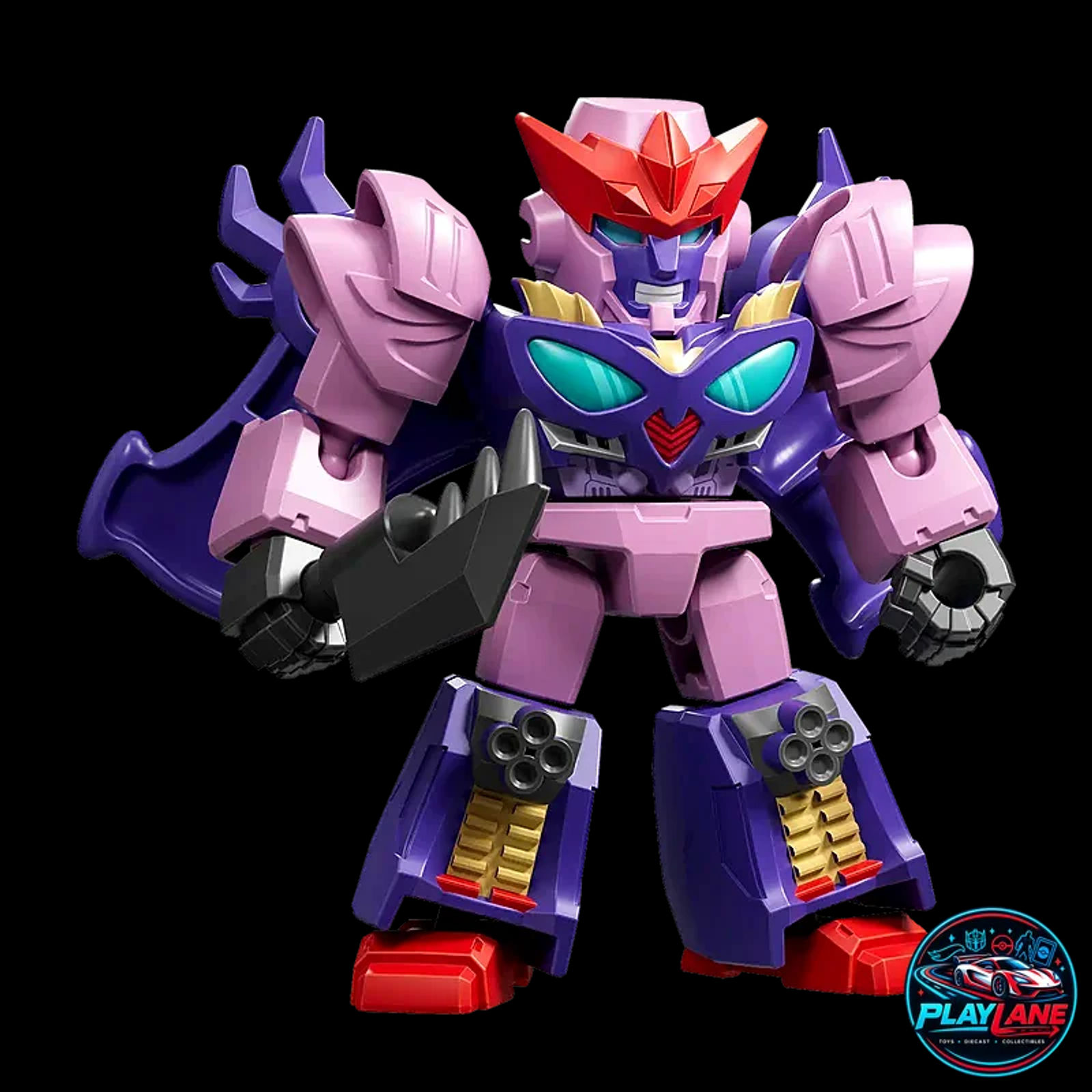 Blokees Transformers: Defender Version 07 (TDV-07 Power of the Beast) Beast Wars II Galvatron Articulated Mini Model Kit Action Figure with Cybertron Drill Blaster & Modular Display Base - Main View 1