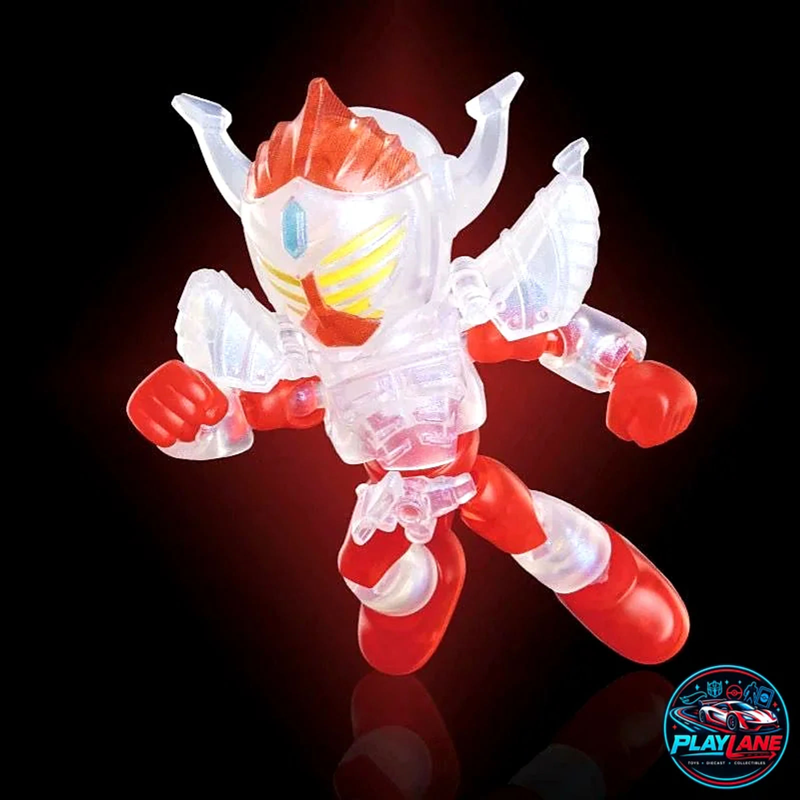 Blokees Heroes Station: Defender Version Vol. 02 (Era 2012–2014) Kamen Rider Baron (Banana Arms) Articulated Mini Model Kit Action Figure with Banaspear & Modular Display Stand - Main View 1