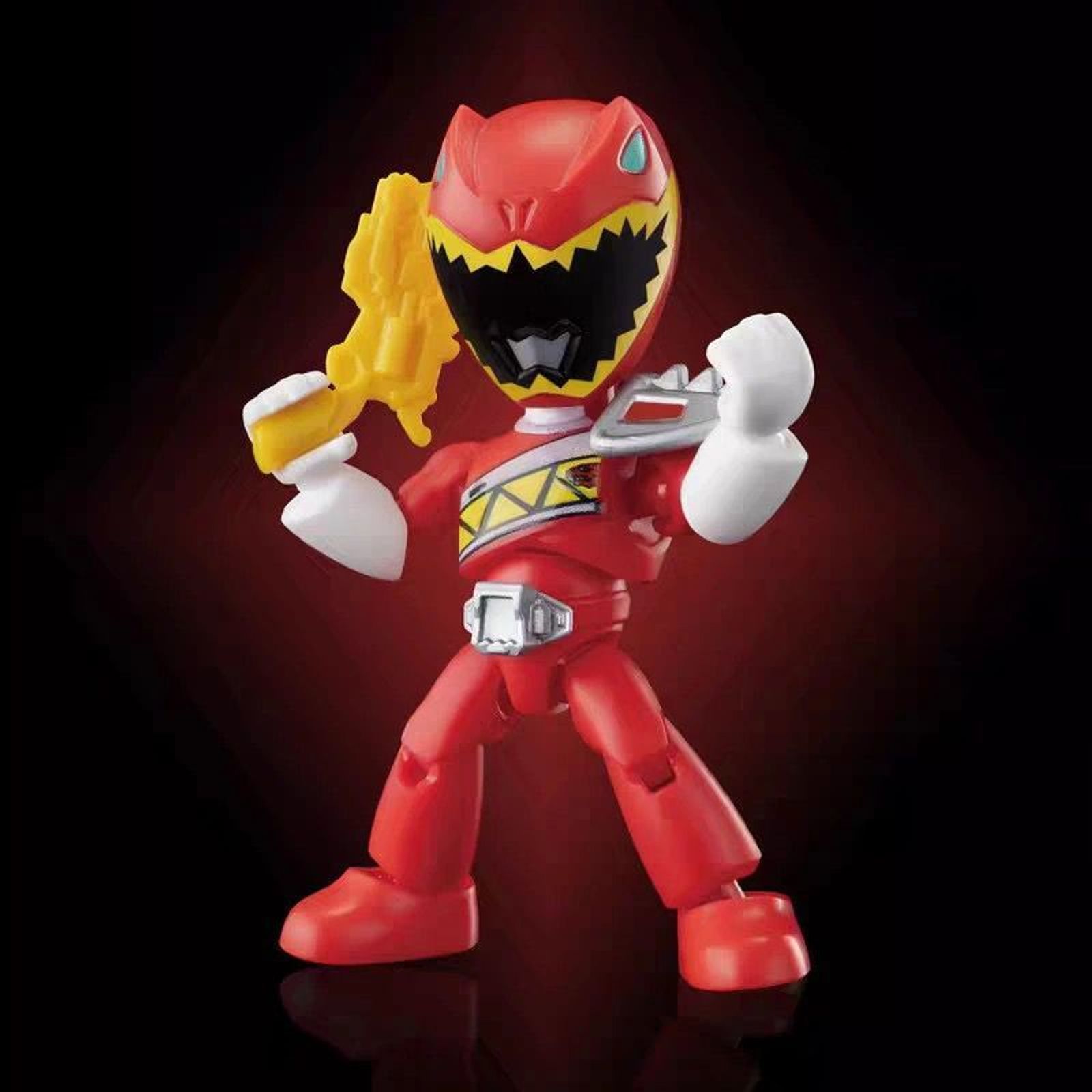 Blokees Heroes Station: Defender Version Vol. 02 (Era 2012–2014) Kyoryu Red (Zyuden Sentai Kyoryuger) Articulated Mini Model Kit Action Figure with Gaburevolver & Display Base - Main View 1