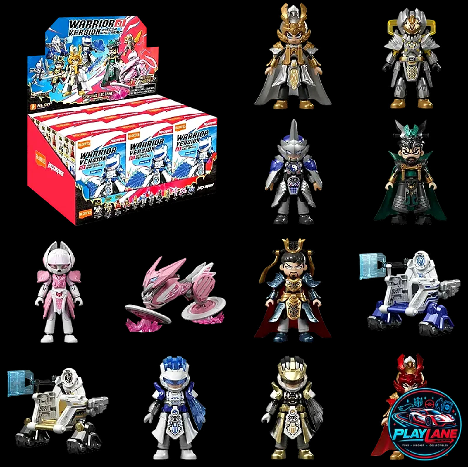 Blokees Herospire: Warrior Version 07 (WV-07) Wisdom And Brave - Three Kingdoms & Mythological Strategists Articulated Snap-Fit Model Kit Blind Box (Single Pack / Display of 9) - Main View 2