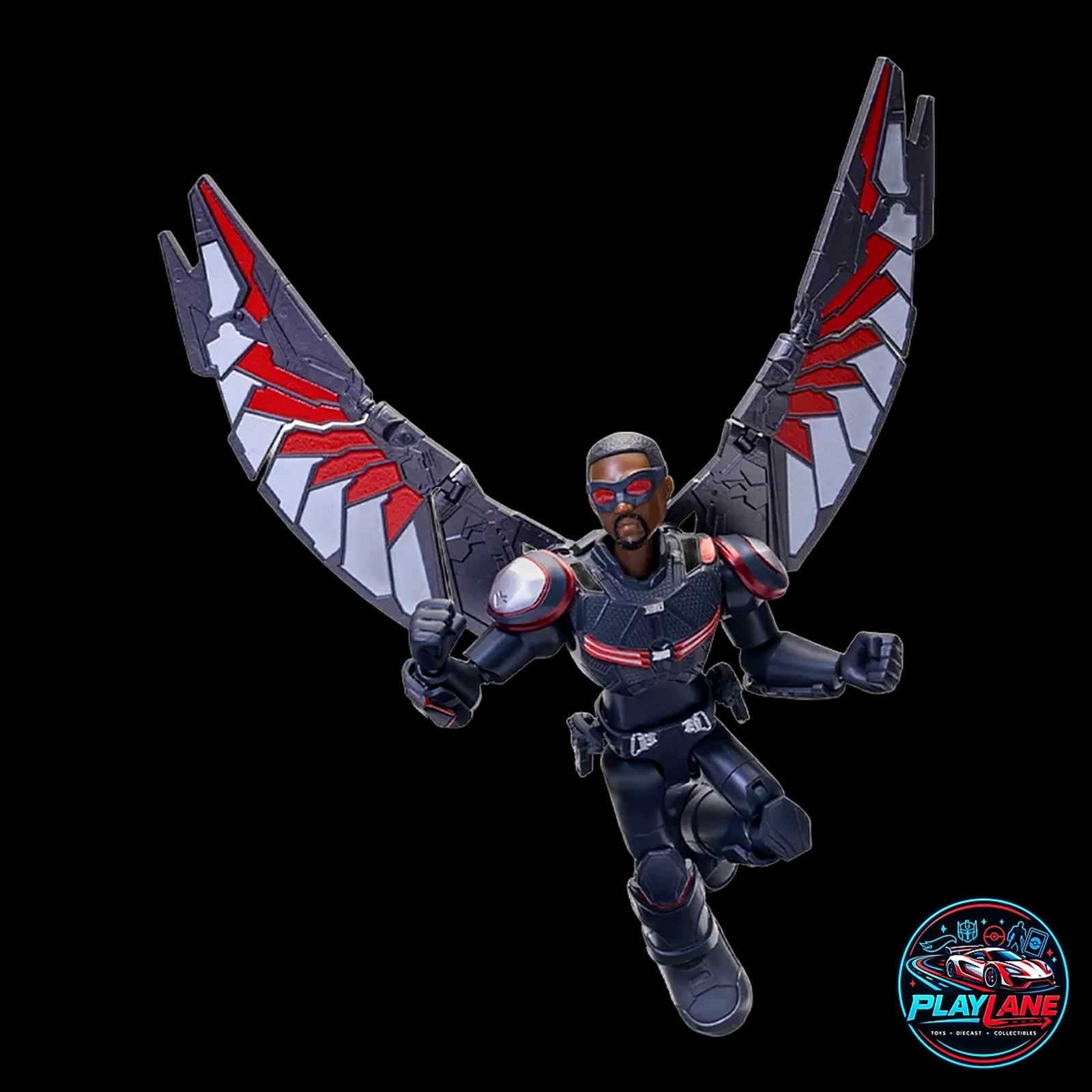 Blokees Marvel Infinity Saga: Galaxy Version 03 (GV-03 Heroes Assemble / 81113) Falcon (Sam Wilson) Articulated Snap-Fit Model Kit Action Figure with Exo-7 Flight Wings, Dual Steyr Pistols & Display Stand - Main View 1