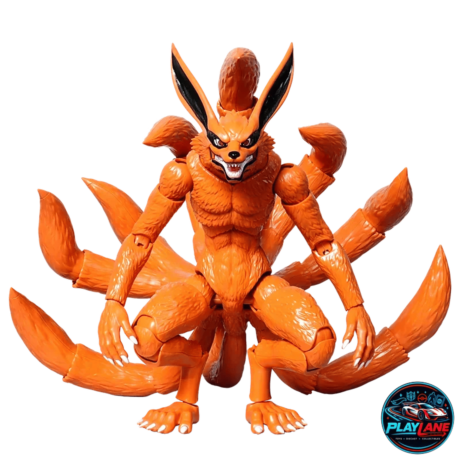 Blokees Naruto Shippuden: Legend Edition 01 (LE01 / AE01) - Kurama Nine Tails Articulated Snap-Fit Model Kit with Magnetic Light-Up Eyes, Naruto Figure, & Tailed Beast Ball - Main View 4