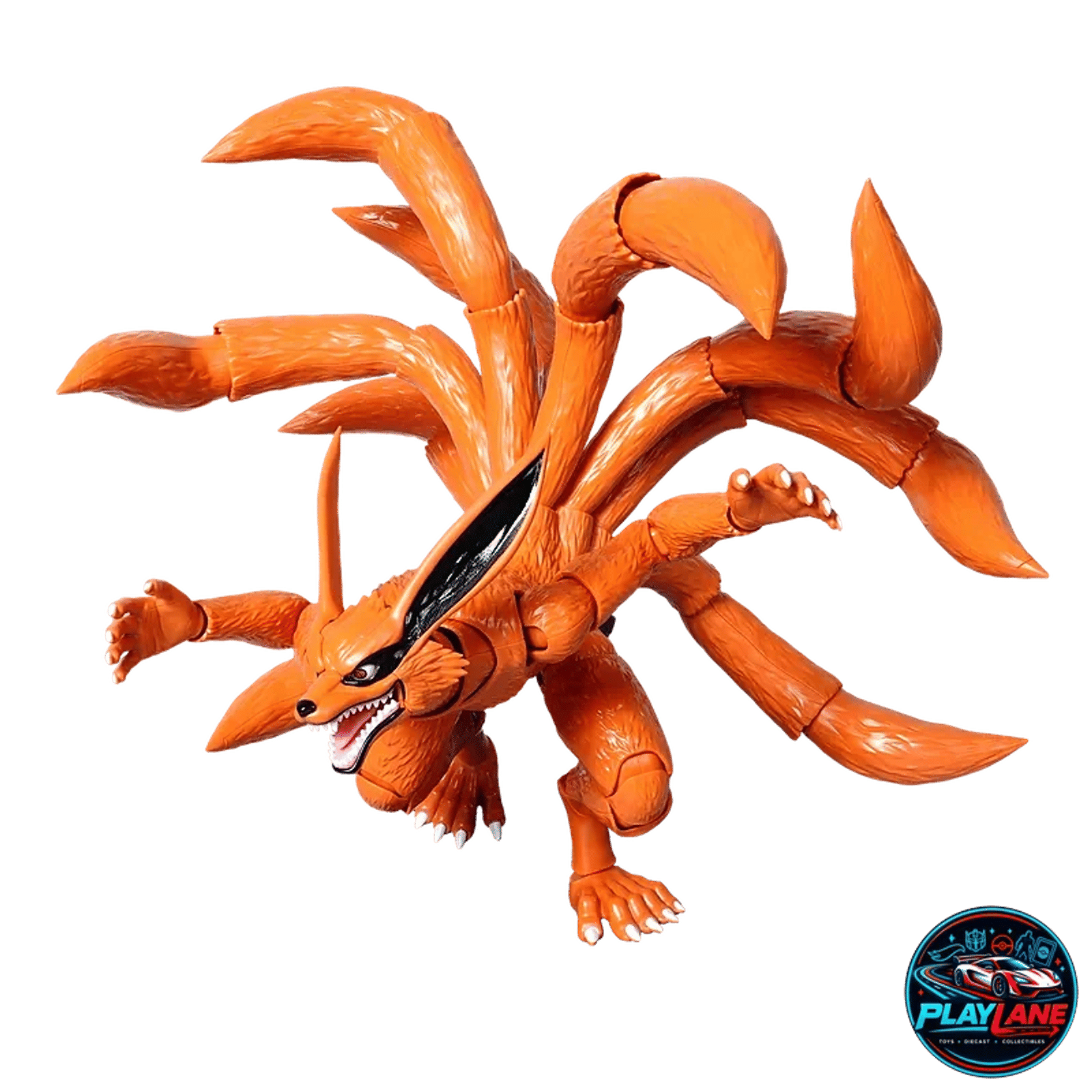 Blokees Naruto Shippuden: Legend Edition 01 (LE01 / AE01) - Kurama Nine Tails Articulated Snap-Fit Model Kit with Magnetic Light-Up Eyes, Naruto Figure, & Tailed Beast Ball - Main View 3