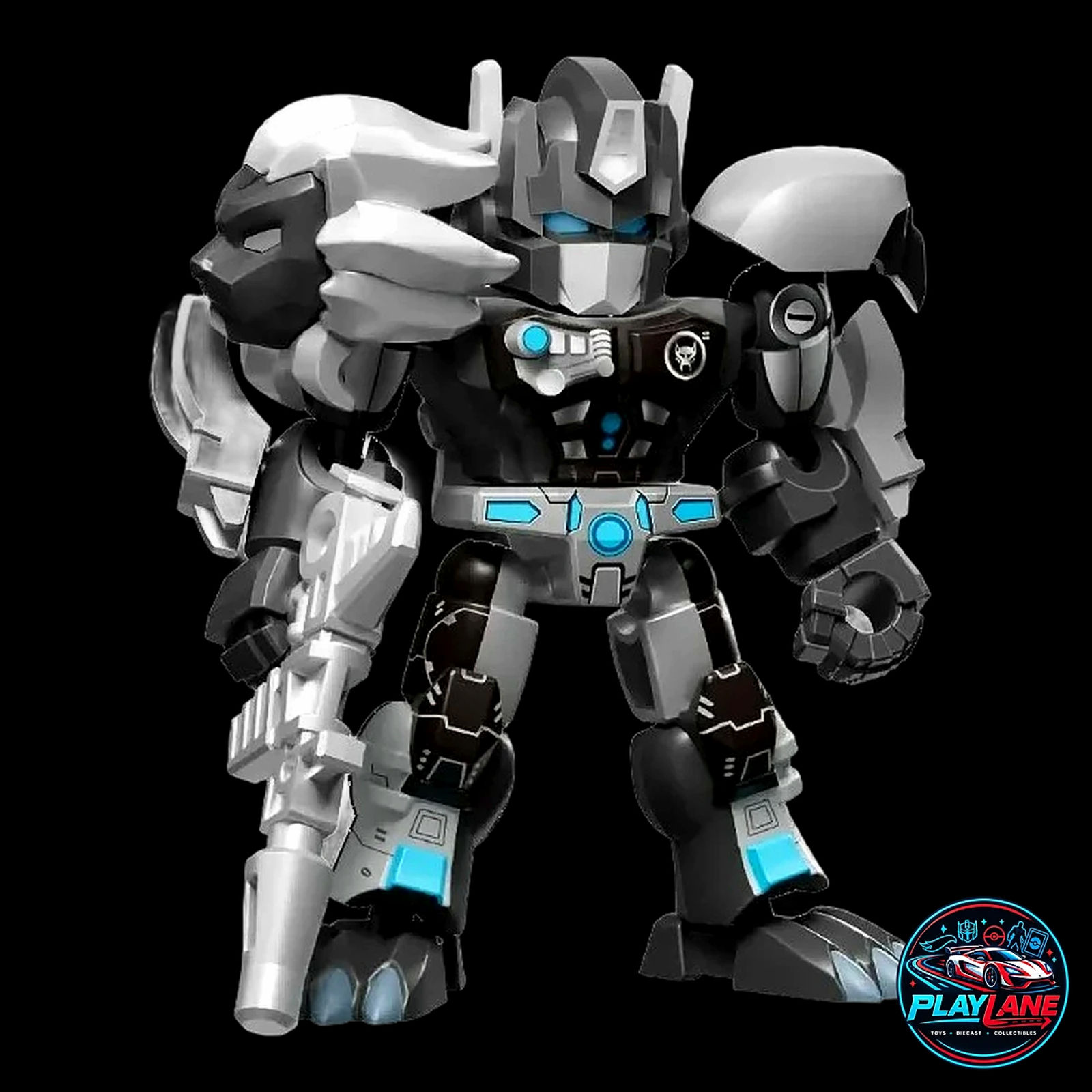 Blokees Transformers: Defender Version 07 (TDV-07) Special Edition Galaxy Type Nemesis Leo Prime Articulated Snap-Fit Mini Model Kit Action Figure with Dark Lion Claws, Laser Blasters & Display Stand - Main View 1