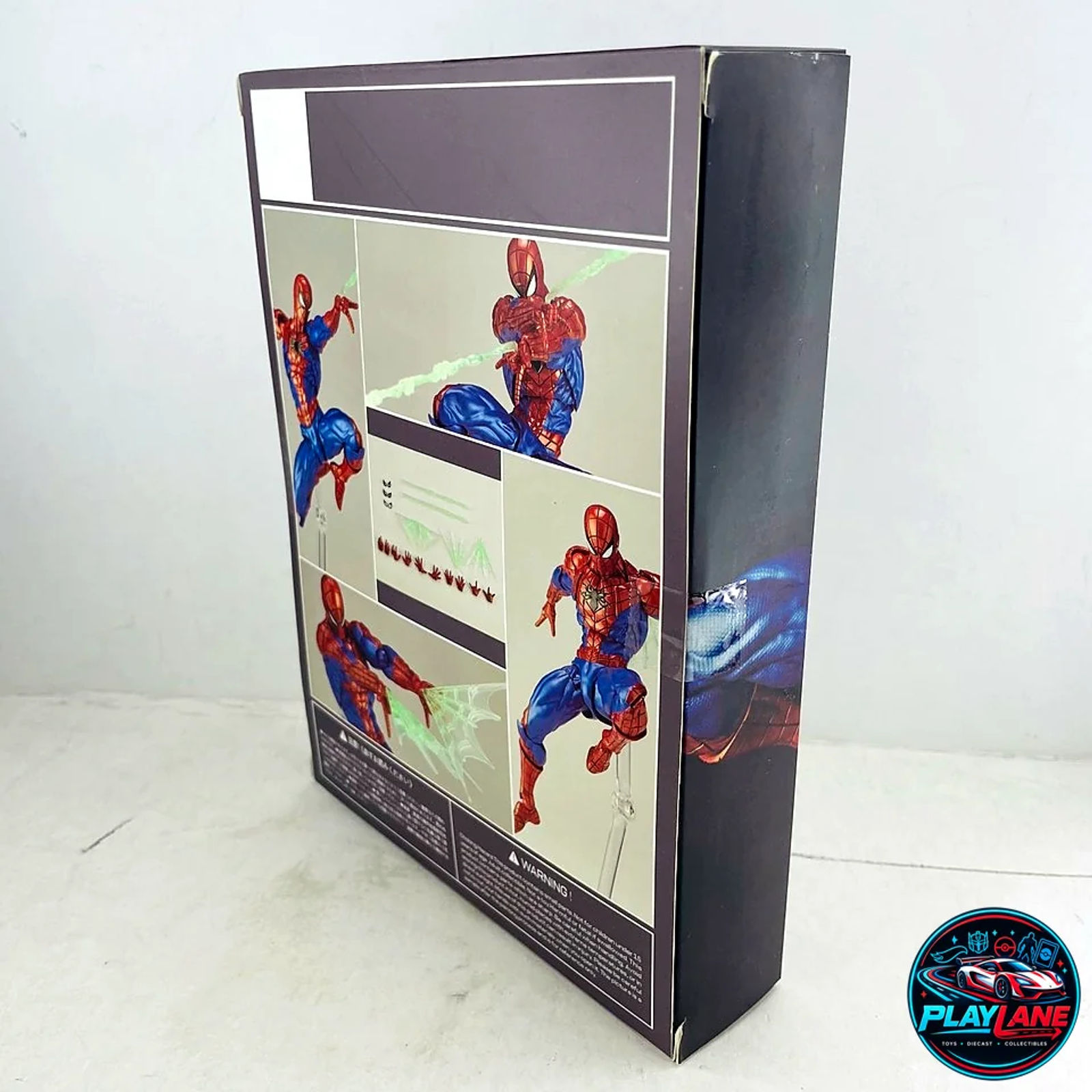 CT Toys Amazing Yamaguchi Revoltech: Marvel Comics Spider-Man Ver. 2.0 (Reissue Edition) 1/12 Scale Highly Articulated Action Figure with Swappable Comic Eyes, Web Lines, Magnet Wall Mount & Display Stand - Main View 2