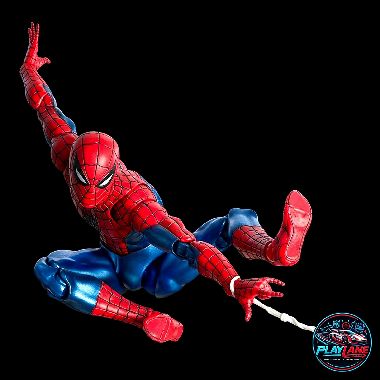 CT Toys Marvel Comics: The Amazing Spider-Man (MAFEX No. 075 Comic Version) 1/12 Scale Highly Articulated 6-Inch Action Figure with Magnetic Hands & Feet, Web Lines, Alternate Portraits & Display Stand - Main View 6