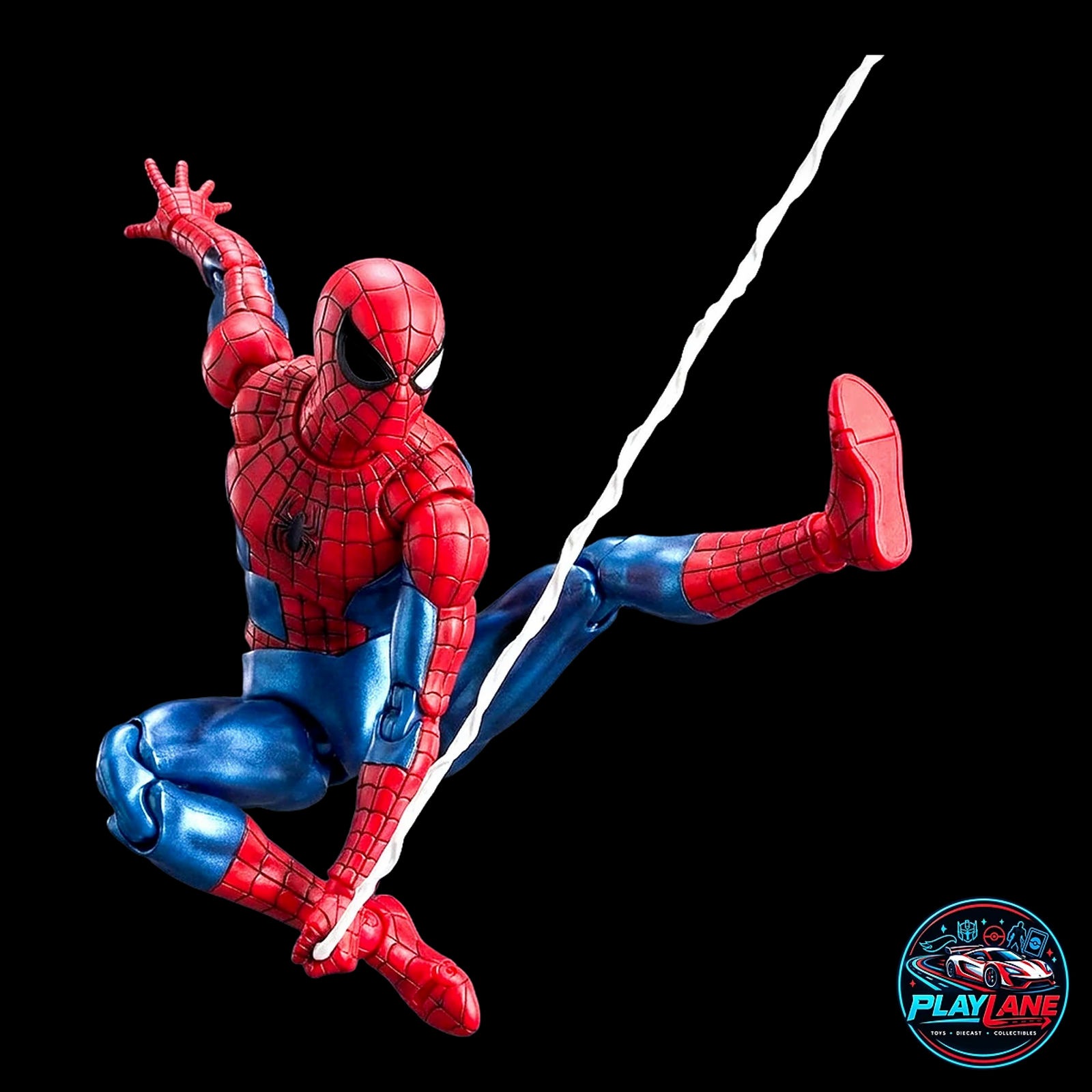 CT Toys Marvel Comics: The Amazing Spider-Man (MAFEX No. 075 Comic Version) 1/12 Scale Highly Articulated 6-Inch Action Figure with Magnetic Hands & Feet, Web Lines, Alternate Portraits & Display Stand - Main View 4