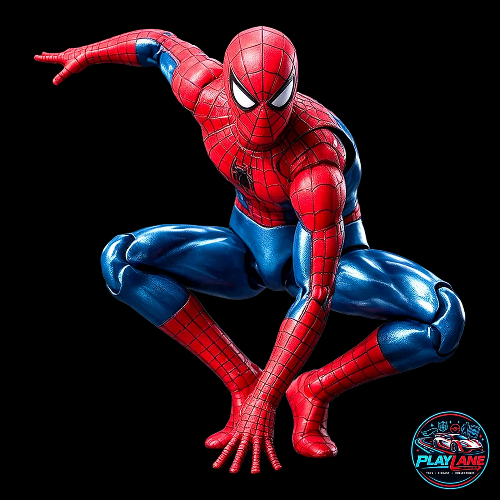 CT Toys Marvel Comics: The Amazing Spider-Man (MAFEX No. 075 Comic Version) 1/12 Scale Highly Articulated 6-Inch Action Figure with Magnetic Hands & Feet, Web Lines, Alternate Portraits & Display Stand - Main View 3