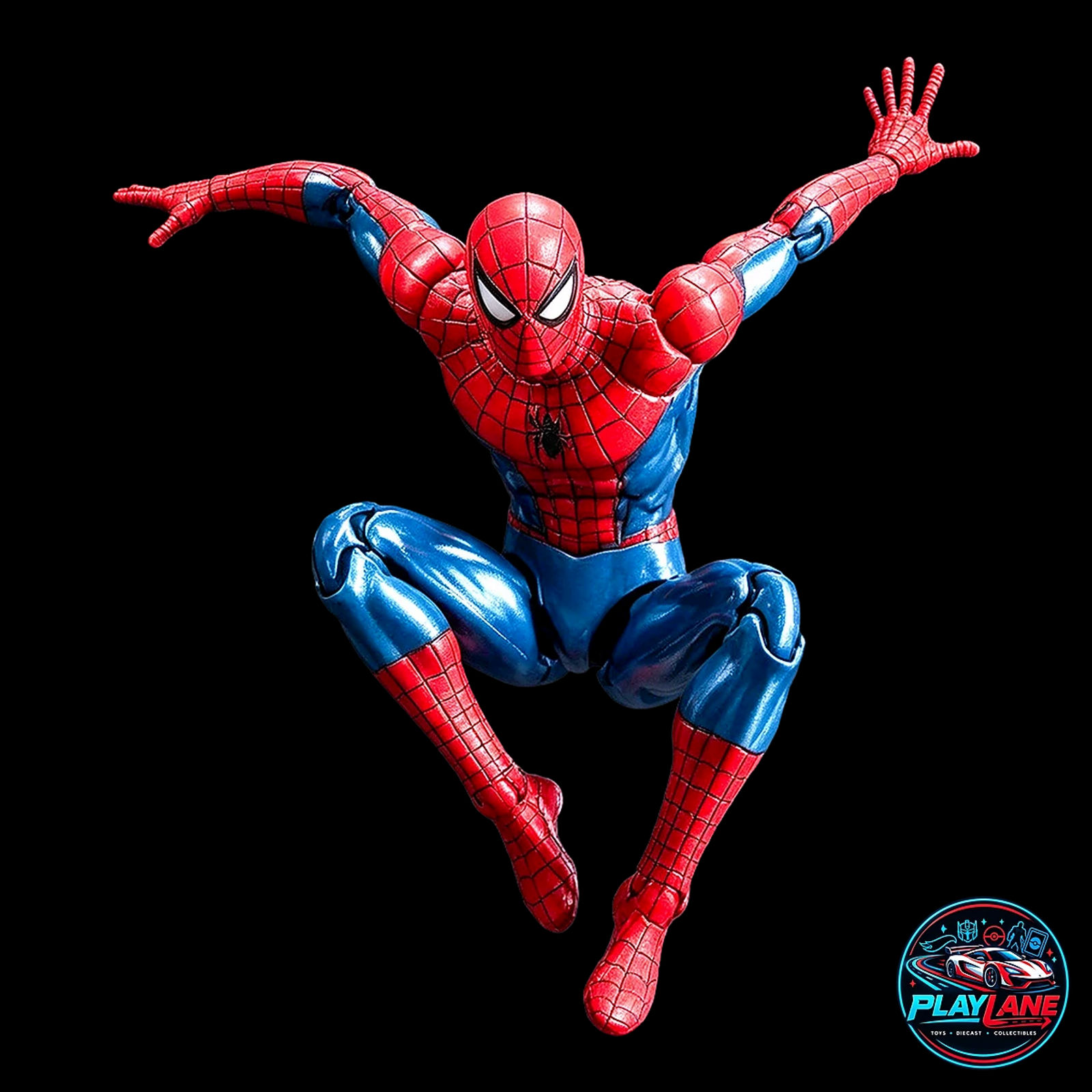 CT Toys Marvel Comics: The Amazing Spider-Man (MAFEX No. 075 Comic Version) 1/12 Scale Highly Articulated 6-Inch Action Figure with Magnetic Hands & Feet, Web Lines, Alternate Portraits & Display Stand - Main View 7