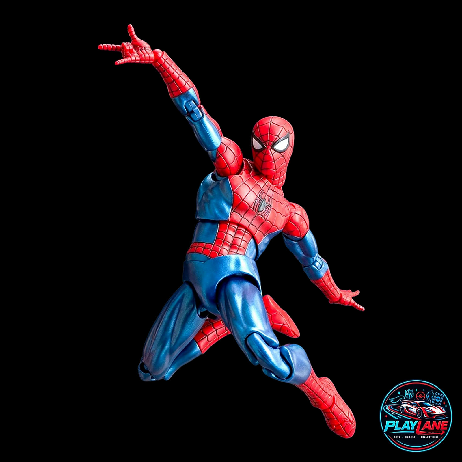 CT Toys Marvel Comics: The Amazing Spider-Man (MAFEX No. 075 Comic Version) 1/12 Scale Highly Articulated 6-Inch Action Figure with Magnetic Hands & Feet, Web Lines, Alternate Portraits & Display Stand - Main View 2