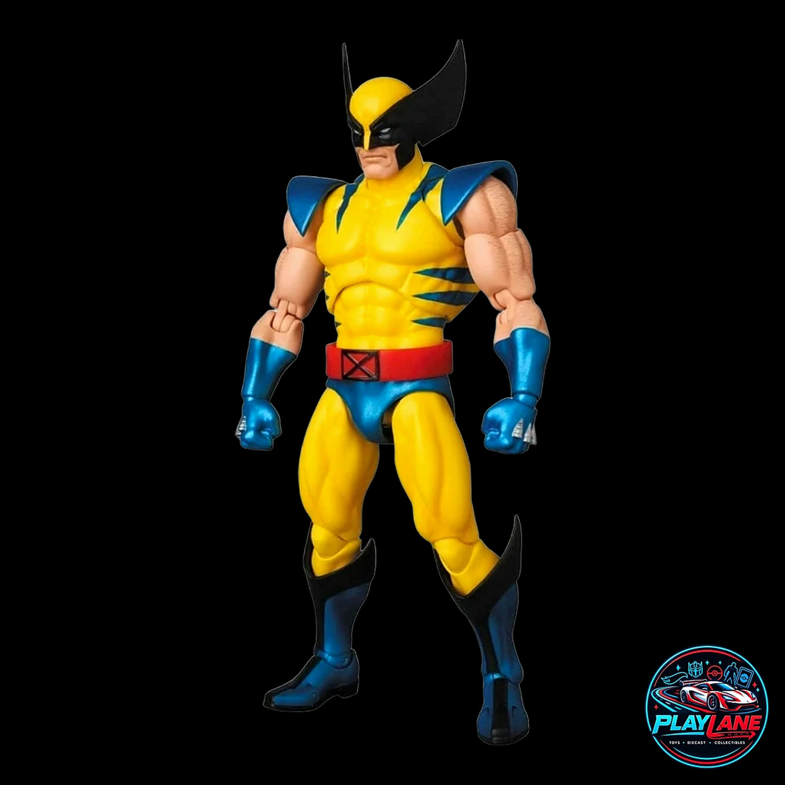 CT Toys Marvel Comics: X-Men Wolverine (MAFEX No. 096 Comic Tiger Stripe Ver.) 1/12 Scale Highly Articulated Action Figure with Adamantium Claws, Alternate Head Portraits & Display Stand - Main View 6