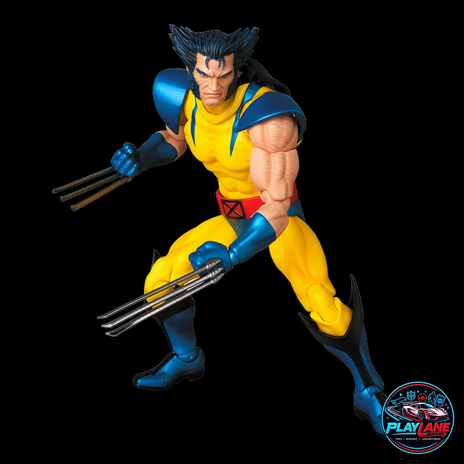 CT Toys Marvel Comics: X-Men Wolverine (MAFEX No. 096 Comic Tiger Stripe Ver.) 1/12 Scale Highly Articulated Action Figure with Adamantium Claws, Alternate Head Portraits & Display Stand - Main View 10