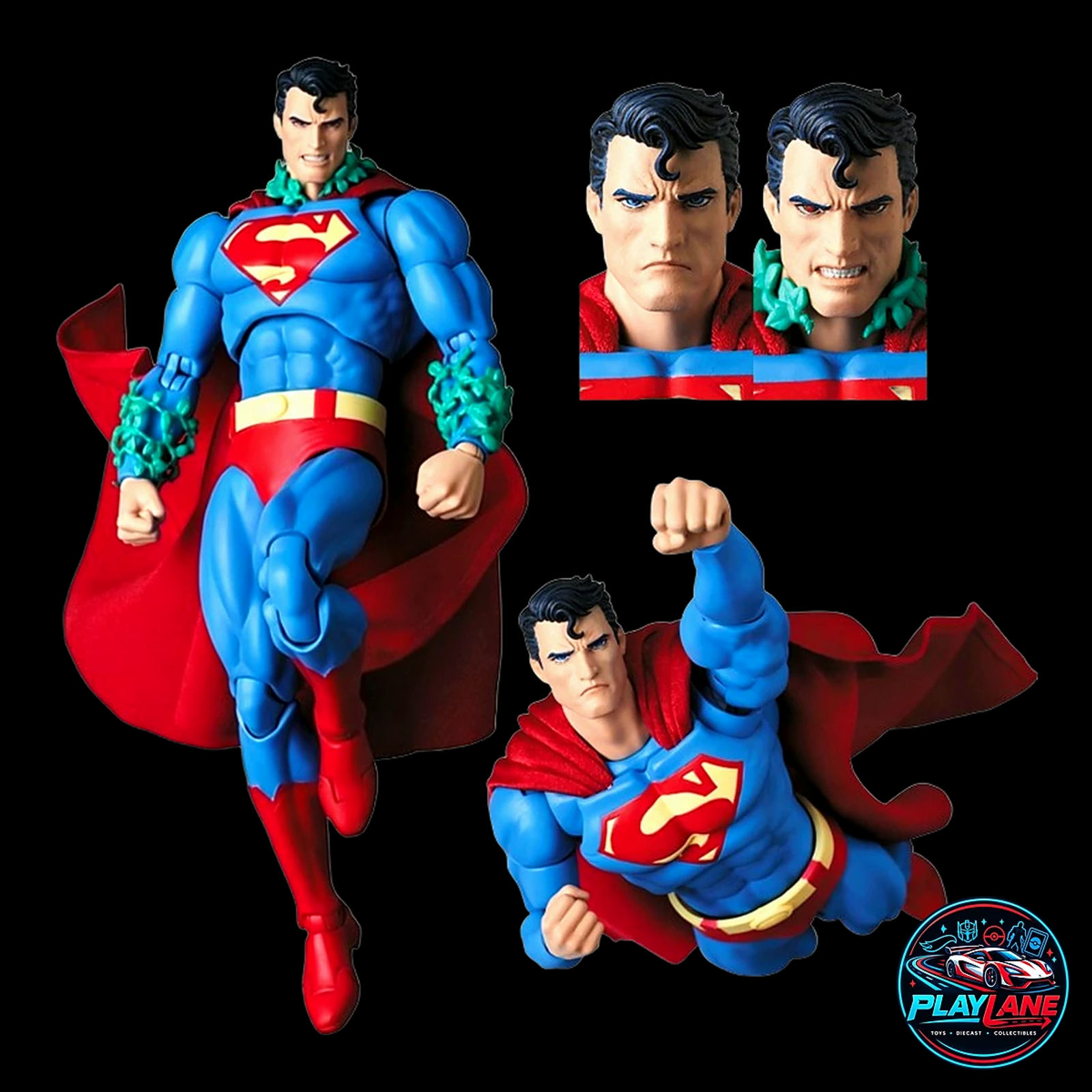 CT Toys No.117 Superman (Batman: Hush Ver.) 1/12 Scale Highly Articulated Comic Action Figure with Poseable Wired Cloth Cape, Poison Ivy Vine & Heat Vision Head - Main View 1
