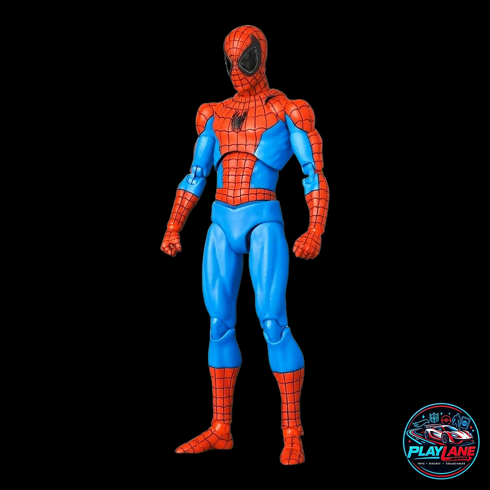 CT Toys No.185 Spider-Man (Classic Comic Costume Ver.) 1/12 Scale Highly Articulated Action Figure with Web Lines, Alternate Head Portraits & Display Stand - Main View 4