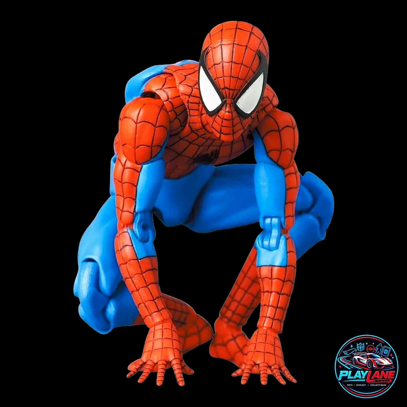 CT Toys No.185 Spider-Man (Classic Comic Costume Ver.) 1/12 Scale Highly Articulated Action Figure with Web Lines, Alternate Head Portraits & Display Stand - Main View 3