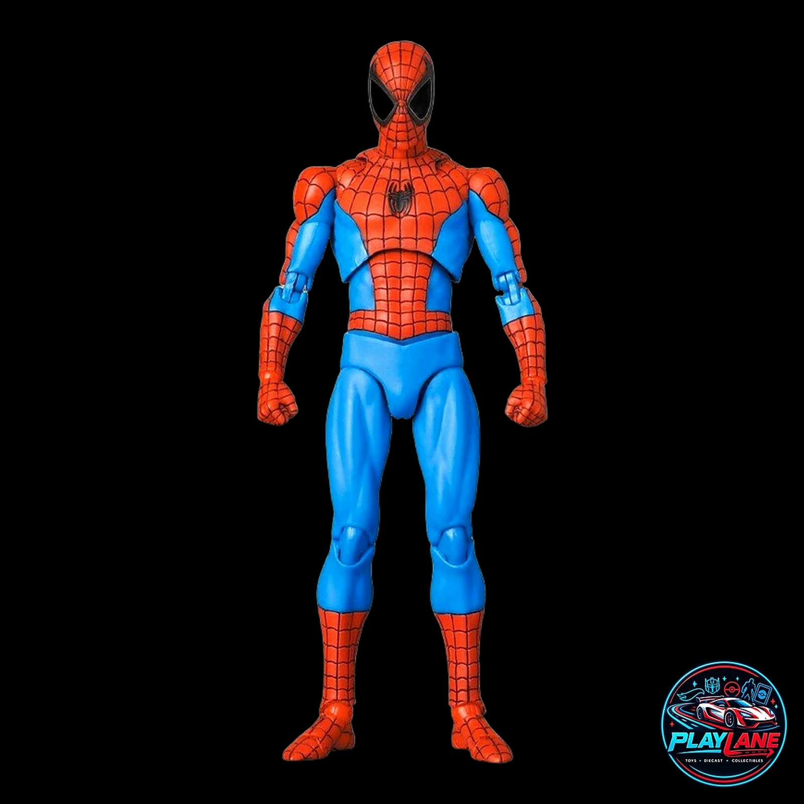 CT Toys No.185 Spider-Man (Classic Comic Costume Ver.) 1/12 Scale Highly Articulated Action Figure with Web Lines, Alternate Head Portraits & Display Stand - Main View 7