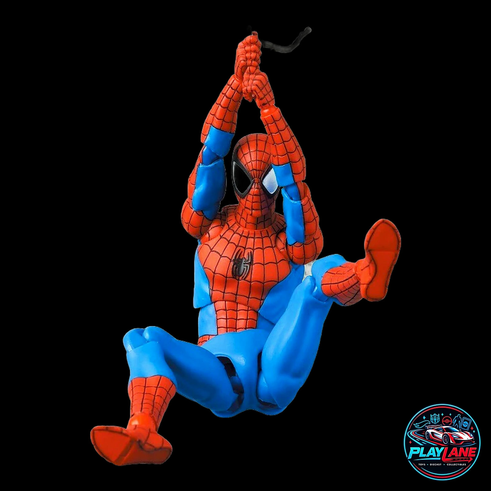CT Toys No.185 Spider-Man (Classic Comic Costume Ver.) 1/12 Scale Highly Articulated Action Figure with Web Lines, Alternate Head Portraits & Display Stand - Main View 5