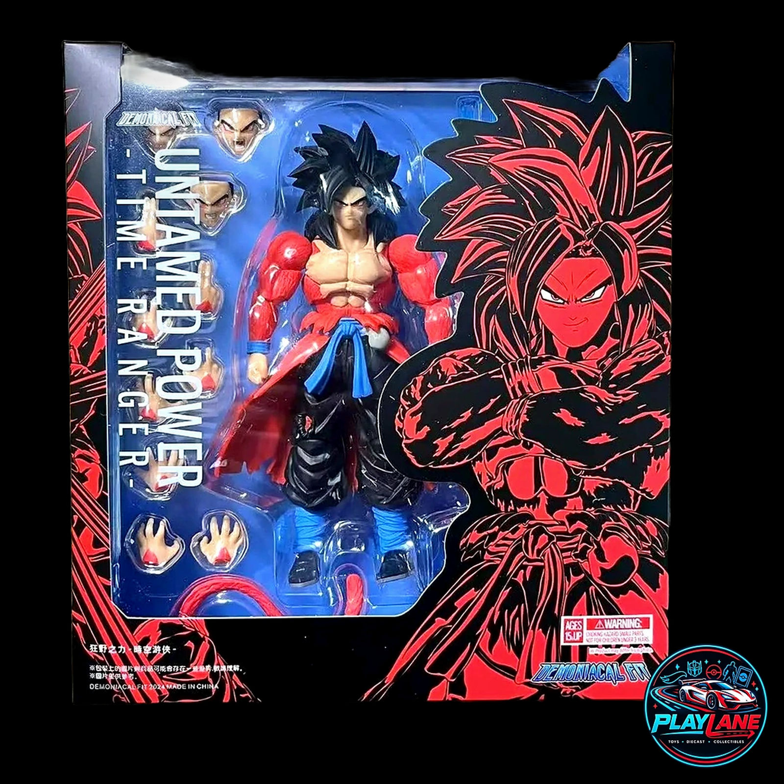 Demoniacal Fit Untamed Power: Unleash Super Saiyan 4 Son Goku (Dragon Ball GT) 1/12 Scale Articulated Action Figure with Swappable Faces, Crossed Arms & Aura Effect Diorama Base - Main View 1