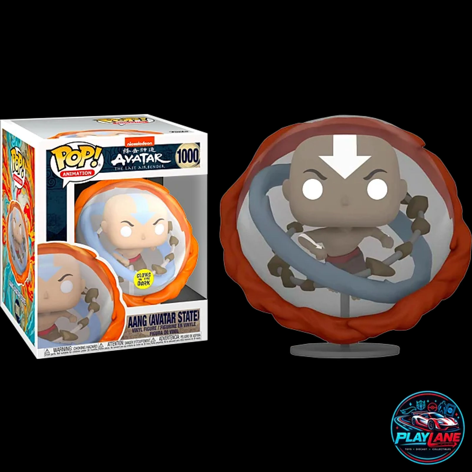 Funko Pop! Animation: Avatar: The Last Airbender #1000 - Aang (All Elements / Avatar State) Glow-in-the-Dark (GITD) Super-Sized 6-Inch Vinyl Collectible Figure [Target / Special Edition Exclusive] - Main View 1