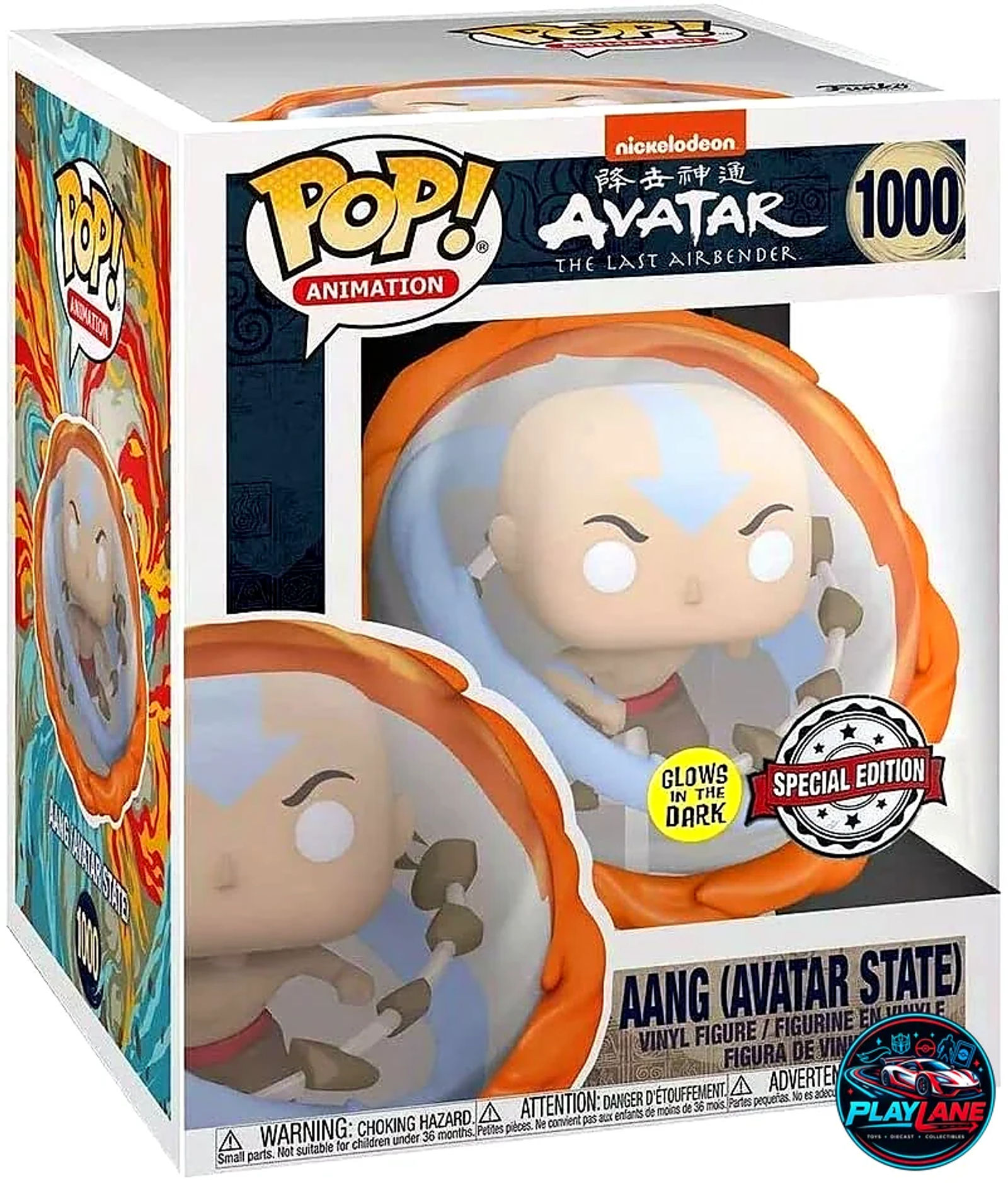 Funko Pop! Animation: Avatar: The Last Airbender #1000 - Aang (All Elements / Avatar State) Glow-in-the-Dark (GITD) Super-Sized 6-Inch Vinyl Collectible Figure [Target / Special Edition Exclusive] - Main View 2