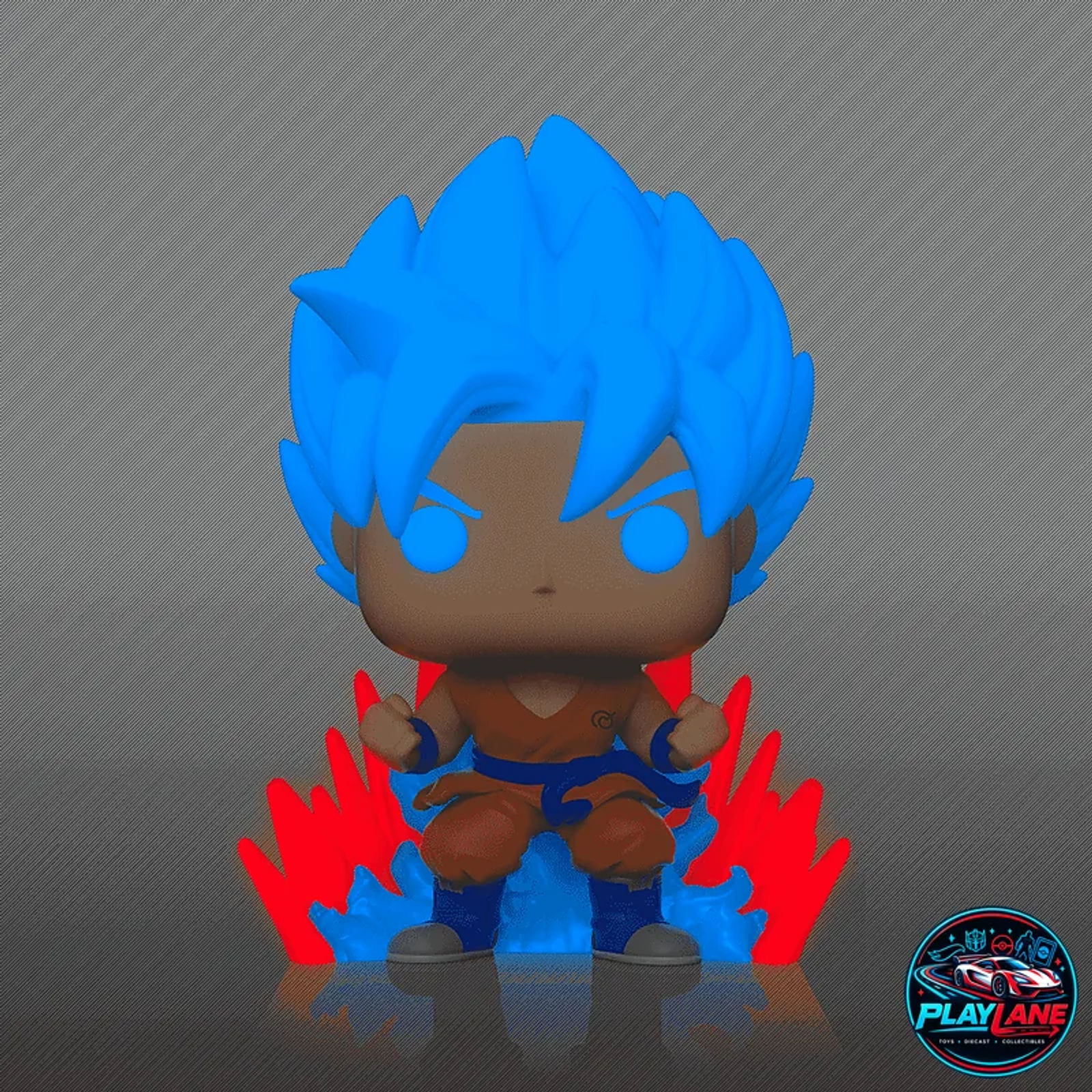 Funko Pop! Animation: Dragon Ball Super #1256 - SSGSS Goku (Kaio-Ken Times Twenty / x20) Glow-in-the-Dark (GITD) Vinyl Collectible Figure [BoxLunch / Special Edition Exclusive] - Main View 3