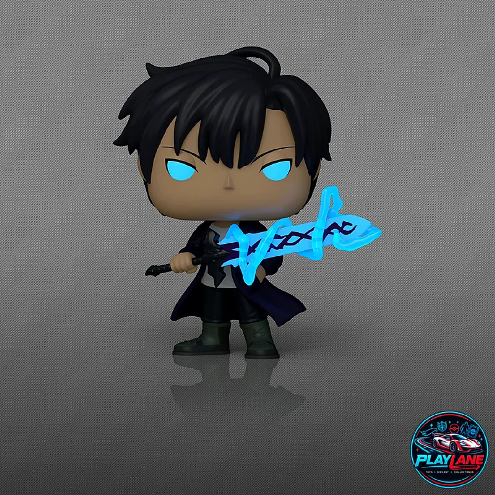 Funko Pop! Animation: Solo Leveling #2537 - Sung Jinwoo (Shadow Monarch / Awakening) Glow-in-the-Dark (GITD) Vinyl Collectible Figure [Special Edition Exclusive] - Main View 3