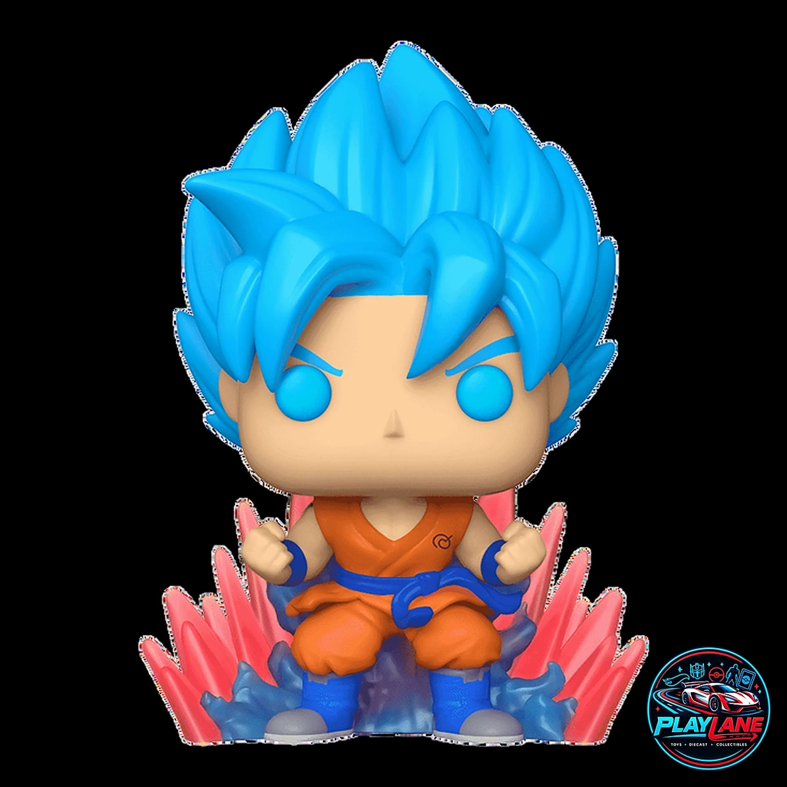 Funko Pop! Animation: Dragon Ball Super #1256 - SSGSS Goku (Kaio-Ken Times Twenty / x20) Glow-in-the-Dark (GITD) Vinyl Collectible Figure [BoxLunch / Special Edition Exclusive] - Main View 2