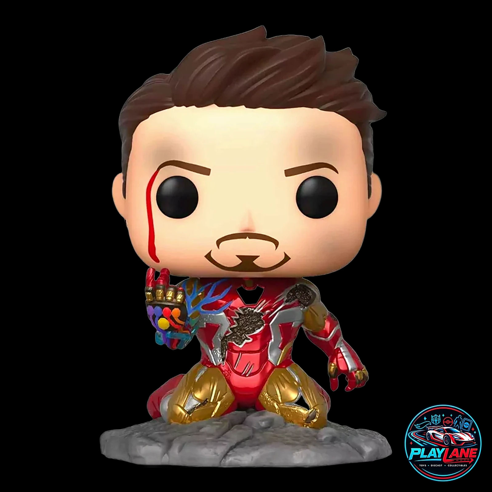 Funko Pop! Marvel Avengers: Endgame #580 - Iron Man (I Am Iron Man / The Snap) Glow-in-the-Dark (GITD) Deluxe Bobble-Head Vinyl Collectible Figure [PX Previews / Special Edition Exclusive] - Main View 2