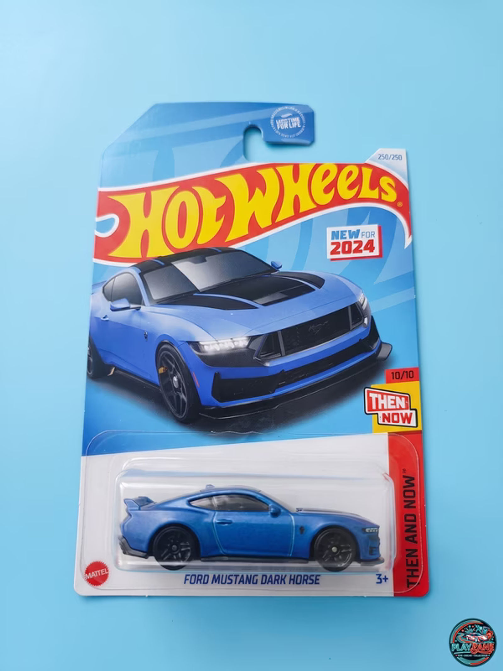 Hot Wheels 2024 Ford Mustang Dark Horse Matte Atlas Blue #250/250 | 1:64 Diecast Car  | Imported - Main View 1