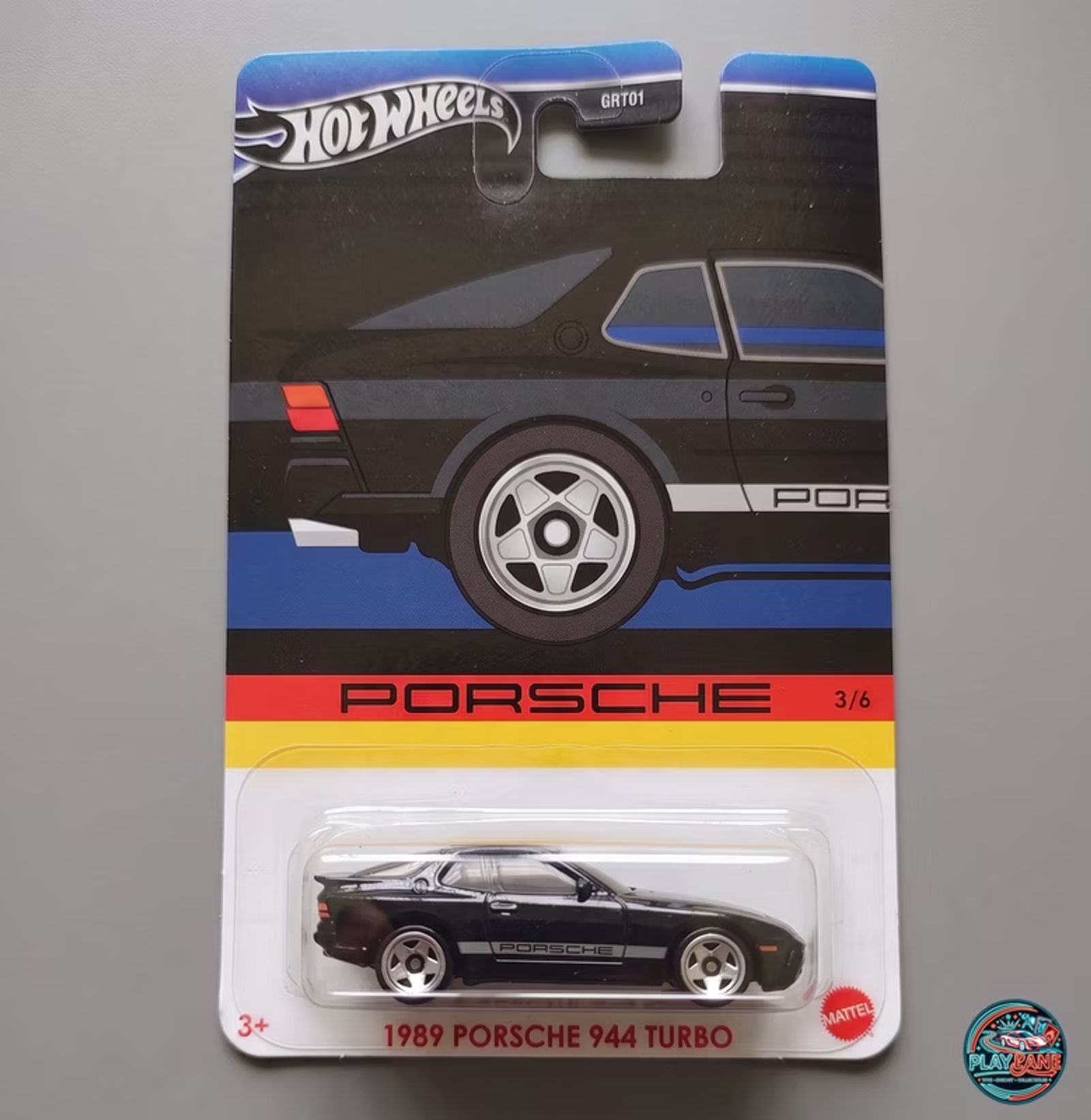 Hot Wheels 2024 Porsche Series – 1989 Porsche 944 Turbo (Black 3/6) | 1:64 Scale Die-Cast Car - Main View 1