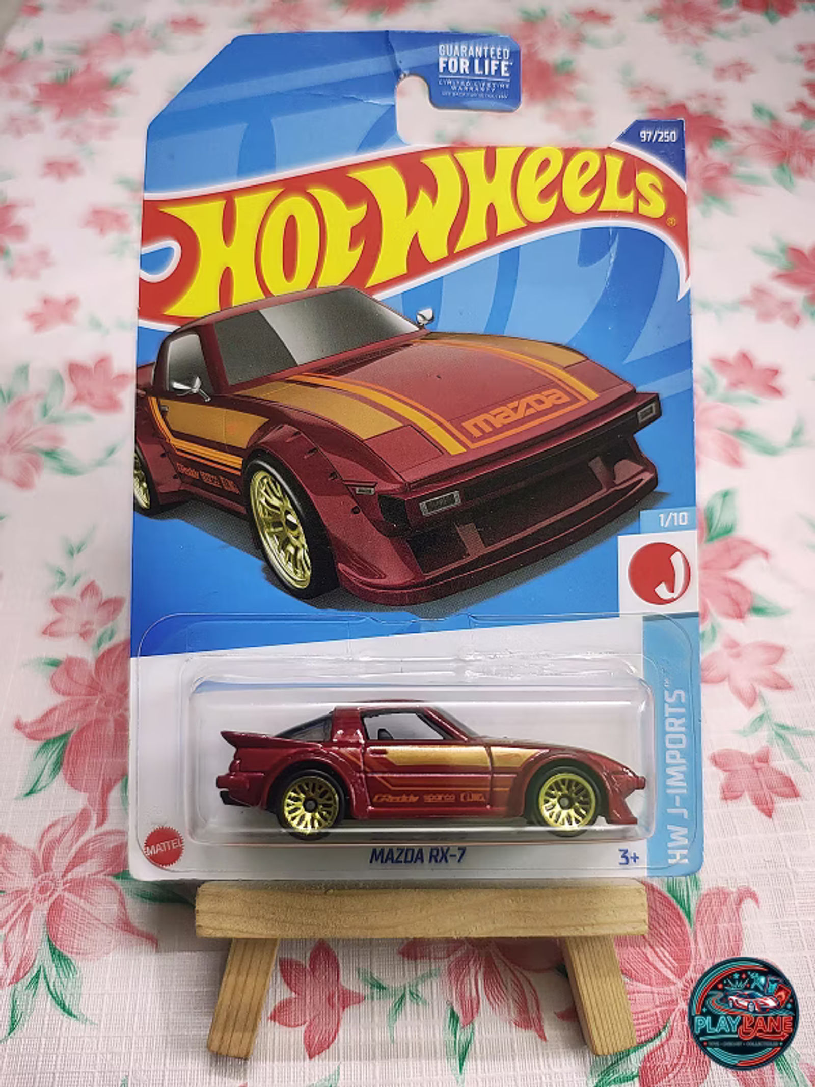 Hot Wheels Mazda RX-7 Vintage Racing Red | Imported – 1:64 Scale HW J-Imports / Drift Mainline Collector Model Car - Main View 1