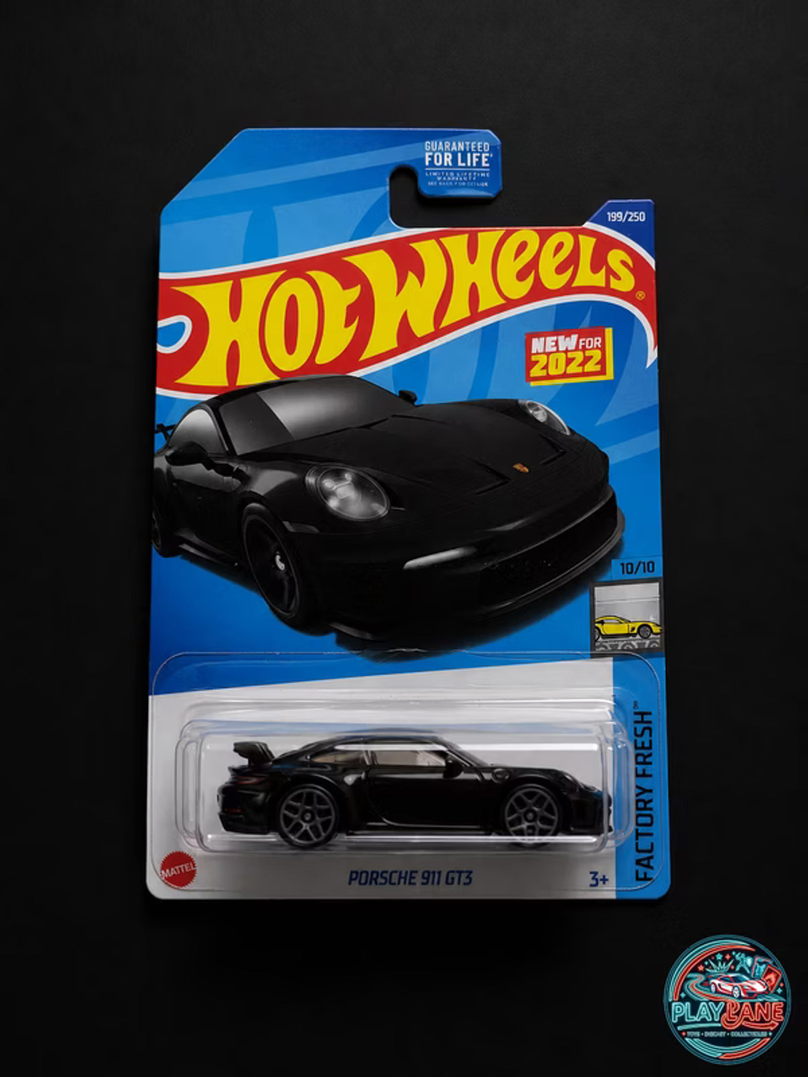 Hot Wheels Porsche 911 GT3 Matte Jet Black | 2022 Factory Fresh 1:64 Diecast Car - Main View 1
