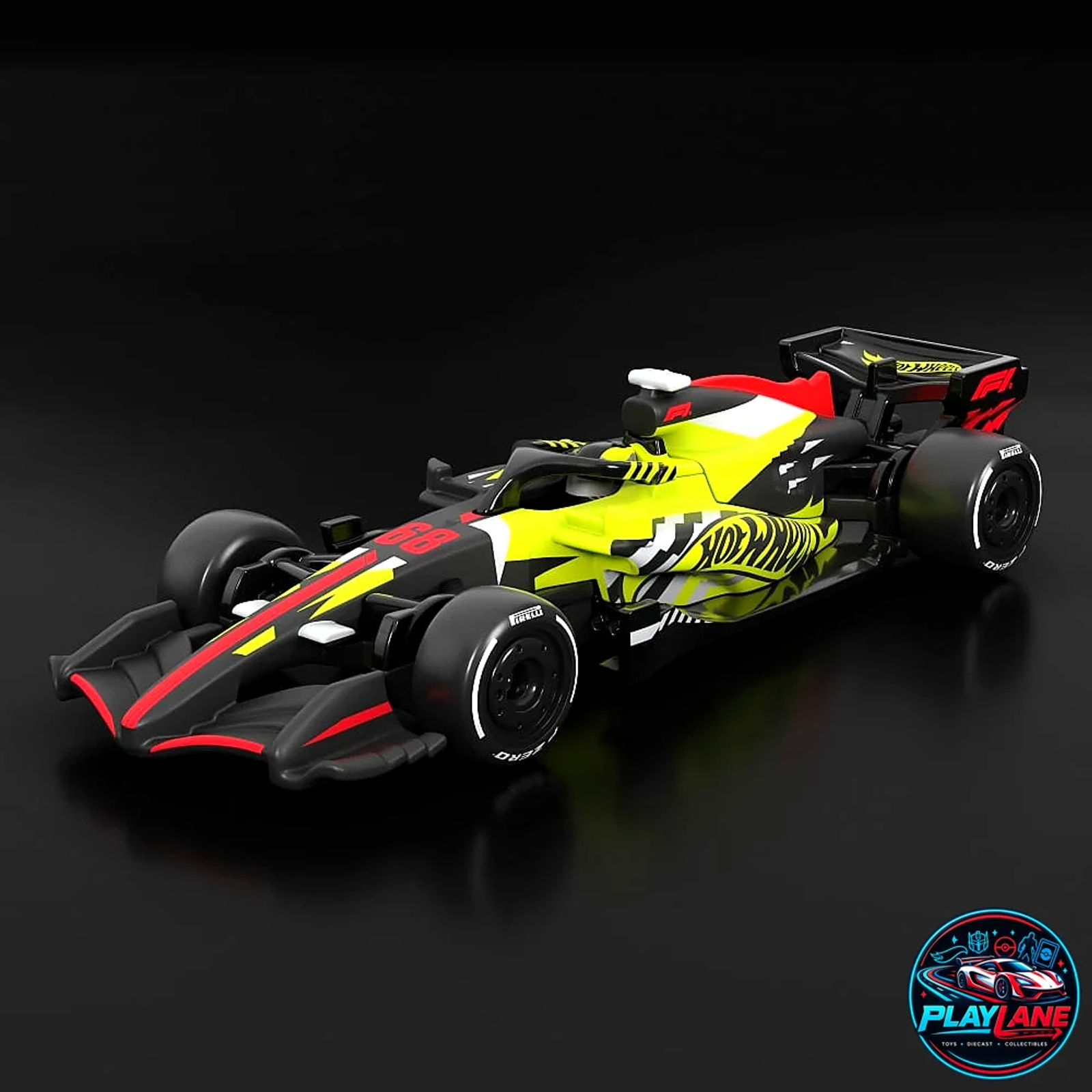 Hot Wheels Premium Collector: Formula 1 (F1) 2026 Concept Car 1:64 Scale Metal/Metal Die-Cast Model with 3 Sets of Interchangeable Pirelli Real Riders Tyres & Tyre Rack - Main View 1