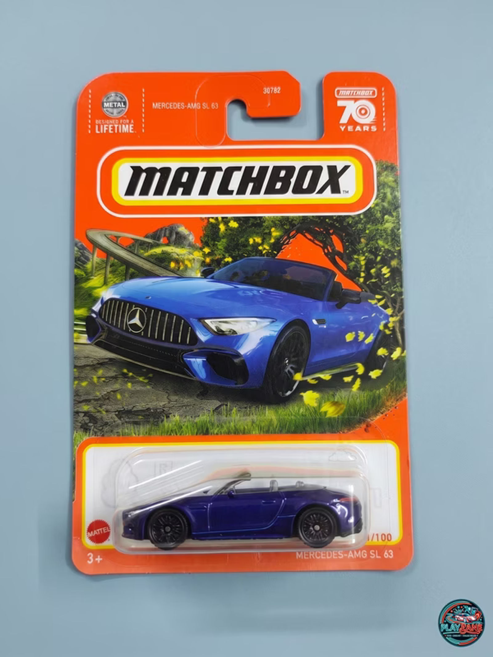 Matchbox 2023 Mercedes-AMG SL 63 Spectral Blue Metallic #67/100 | 1:64 Diecast | Imported - Main View 1