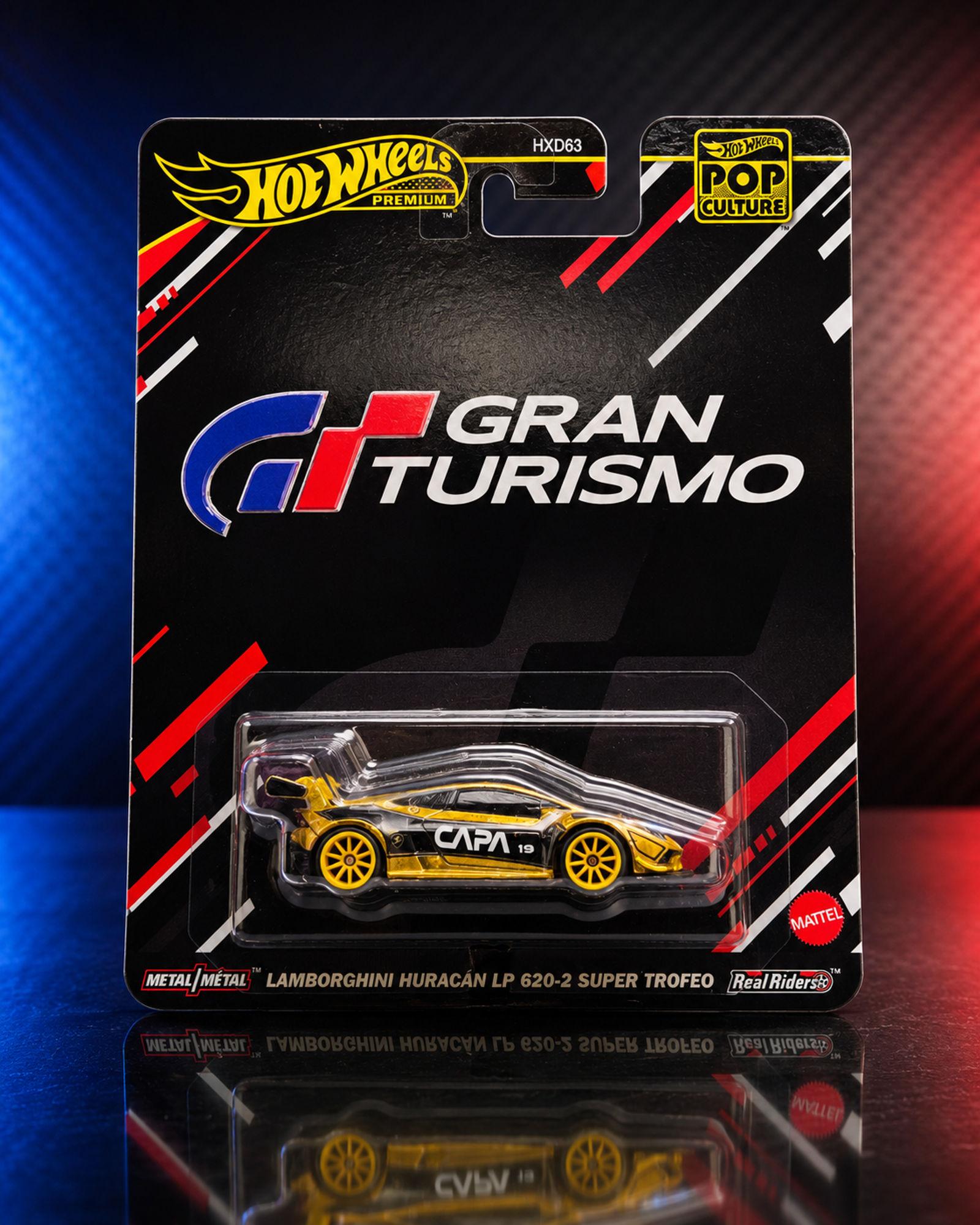 Hot Wheels Premium Pop Culture Gran Turismo Lamborghini Huracán LP 620-2 Super Trofeo (1:64 Scale) - Main View 1