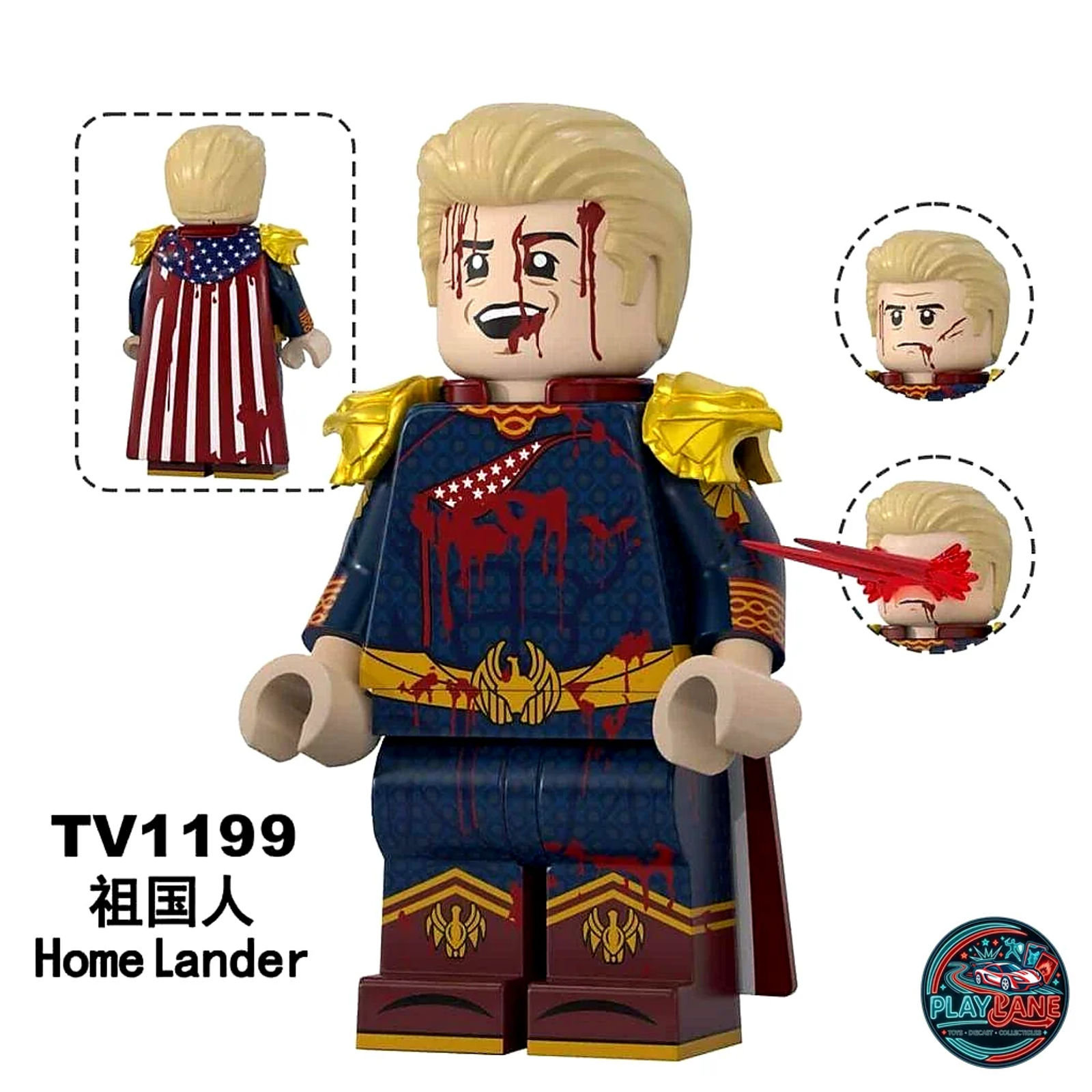 Homelander (The Boys) Custom Minifigure XH1903 – Third-Party Building Block Toy (Lego Compatible) - Main View 3